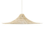 GloboStar® PALERMO 02311 Boho Κρεμαστό Φωτιστικό Πλέγμα Μονόφωτο 1 x E27 IP20 Μπεζ Ξύλο - Μ160 x Π160 x Υ45cm - Image 5