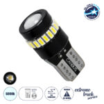 GloboStar® T10 W5W 81463 Λάμπα Αυτοκινήτου LED  3rd Generation Can-Bus Extreme Truck Series 18xSMD3014 1.3W 156lm 360° DC 10-48V IP20 Φ1.2 x Υ2.8cm Ψυχρό Λευκό 6000K