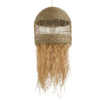 GloboStar® SAINTLUCIA 02161 Boho Κρεμαστό Φωτιστικό Πλεγμα Μονόφωτο 1 x E27 IP20 Μπεζ Ράφια - Μ66 x Π66 x Υ120cm - Image 2