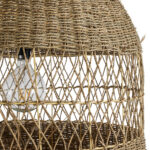 GloboStar® SAINTLUCIA 02161 Boho Κρεμαστό Φωτιστικό Πλεγμα Μονόφωτο 1 x E27 IP20 Μπεζ Ράφια - Μ66 x Π66 x Υ120cm - Image 8