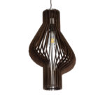 GloboStar® MIHIRO 02173 Boho Κρεμαστό Φωτιστικό Πλέγμα Μονόφωτο 1 x E27 IP20 Καφέ Ξύλο - Μ32 x Π32 x Υ56cm - Image 2