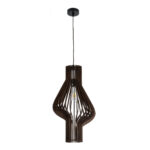 GloboStar® MIHIRO 02173 Boho Κρεμαστό Φωτιστικό Πλέγμα Μονόφωτο 1 x E27 IP20 Καφέ Ξύλο - Μ32 x Π32 x Υ56cm - Image 4