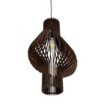 GloboStar® MIHIRO 02173 Boho Κρεμαστό Φωτιστικό Πλέγμα Μονόφωτο 1 x E27 IP20 Καφέ Ξύλο - Μ32 x Π32 x Υ56cm - Image 6
