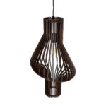 GloboStar® MIHIRO 02173 Boho Κρεμαστό Φωτιστικό Πλέγμα Μονόφωτο 1 x E27 IP20 Καφέ Ξύλο - Μ32 x Π32 x Υ56cm - Image 7