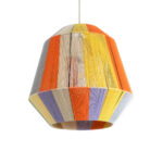 GloboStar® SALERNO 02188 Boho Κρεμαστό Φωτιστικό Πλέγμα Μονόφωτο 1 x E27 IP20 Πολύχρωμο Σχοινί - Μ50 x Π50 x Υ50cm - Image 2