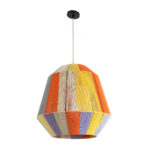 GloboStar® SALERNO 02188 Boho Κρεμαστό Φωτιστικό Πλέγμα Μονόφωτο 1 x E27 IP20 Πολύχρωμο Σχοινί - Μ50 x Π50 x Υ50cm - Image 4