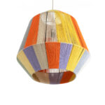 GloboStar® SALERNO 02188 Boho Κρεμαστό Φωτιστικό Πλέγμα Μονόφωτο 1 x E27 IP20 Πολύχρωμο Σχοινί - Μ50 x Π50 x Υ50cm - Image 6