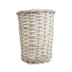 GloboStar® Artificial Garden DOMINGO 20592 Διακοσμητικό Πλεκτό Καλάθι - Κασπώ Γλάστρα - Flower Pot Λευκό με Μπεζ Φ19 x Υ24cm - Image 4