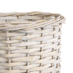GloboStar® Artificial Garden DOMINGO 20592 Διακοσμητικό Πλεκτό Καλάθι - Κασπώ Γλάστρα - Flower Pot Λευκό με Μπεζ Φ19 x Υ24cm - Image 5