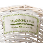 GloboStar® Artificial Garden DOMINGO 20592 Διακοσμητικό Πλεκτό Καλάθι - Κασπώ Γλάστρα - Flower Pot Λευκό με Μπεζ Φ19 x Υ24cm - Image 6