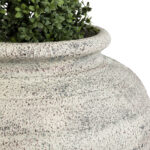 GloboStar® Artificial Garden IRISH 20722 Επιδαπέδιο Πολυεστερικό Τσιμεντένιο Κασπώ Γλάστρα - Flower Pot Λευκό με Μπεζ Φ55 x Υ60cm - Image 7