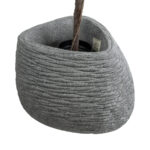 GloboStar® Artificial Garden RONDA 20759 Επιδαπέδιο Πολυεστερικό Τσιμεντένιο Κασπώ Γλάστρα - Flower Pot Γκρι Μ63 x Π41 x Υ47cm - Image 4