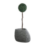 GloboStar® Artificial Garden RONDA 20759 Επιδαπέδιο Πολυεστερικό Τσιμεντένιο Κασπώ Γλάστρα - Flower Pot Γκρι Μ63 x Π41 x Υ47cm - Image 6