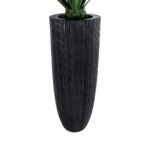 GloboStar® Artificial Garden CASTLE 20792 Επιδαπέδιο Πολυεστερικό Τσιμεντένιο Κασπώ Γλάστρα - Flower Pot Μαύρο Φ43 x Υ112cm - Image 3