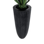GloboStar® Artificial Garden CASTLE 20792 Επιδαπέδιο Πολυεστερικό Τσιμεντένιο Κασπώ Γλάστρα - Flower Pot Μαύρο Φ43 x Υ112cm - Image 4