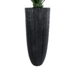 GloboStar® Artificial Garden CASTLE 20792 Επιδαπέδιο Πολυεστερικό Τσιμεντένιο Κασπώ Γλάστρα - Flower Pot Μαύρο Φ43 x Υ112cm - Image 5