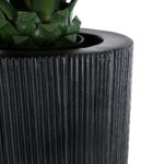 GloboStar® Artificial Garden CASTLE 20792 Επιδαπέδιο Πολυεστερικό Τσιμεντένιο Κασπώ Γλάστρα - Flower Pot Μαύρο Φ43 x Υ112cm - Image 7