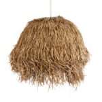GloboStar® GUADELOUPE 02158 Boho Κρεμαστό Φωτιστικό Πλέγμα Μονόφωτο 1 x E27 IP20 Μπεζ Ράφια - Μ80 x Π80 x Υ60cm - Image 5
