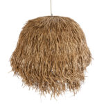 GloboStar® GUADELOUPE 02158 Boho Κρεμαστό Φωτιστικό Πλέγμα Μονόφωτο 1 x E27 IP20 Μπεζ Ράφια - Μ80 x Π80 x Υ60cm - Image 7