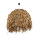 GloboStar® GUADELOUPE 02159 Boho Κρεμαστό Φωτιστικό Πλέγμα Μονόφωτο 1 x E27 IP20 Μπεζ Ράφια - Μ120 x Π120 x Υ100cm - Image 4
