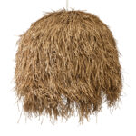 GloboStar® GUADELOUPE 02159 Boho Κρεμαστό Φωτιστικό Πλέγμα Μονόφωτο 1 x E27 IP20 Μπεζ Ράφια - Μ120 x Π120 x Υ100cm - Image 5