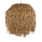 GloboStar® GUADELOUPE 02159 Boho Κρεμαστό Φωτιστικό Πλέγμα Μονόφωτο 1 x E27 IP20 Μπεζ Ράφια - Μ120 x Π120 x Υ100cm - Image 7