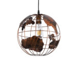 GloboStar® EARTH 01662 Vintage Κρεμαστό Φωτιστικό Φιγούρα Μονόφωτο 1 x E27 IP20 Χάλκινο Μέταλλο - Μ30 x Π30 x Y30cm - Image 2