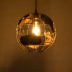 GloboStar® EARTH 01662 Vintage Κρεμαστό Φωτιστικό Φιγούρα Μονόφωτο 1 x E27 IP20 Χάλκινο Μέταλλο - Μ30 x Π30 x Y30cm - Image 3