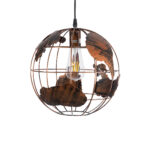 GloboStar® EARTH 01662 Vintage Κρεμαστό Φωτιστικό Φιγούρα Μονόφωτο 1 x E27 IP20 Χάλκινο Μέταλλο - Μ30 x Π30 x Y30cm - Image 5