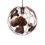 GloboStar® EARTH 01662 Vintage Κρεμαστό Φωτιστικό Φιγούρα Μονόφωτο 1 x E27 IP20 Χάλκινο Μέταλλο - Μ30 x Π30 x Y30cm - Image 6