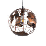 GloboStar® EARTH 01662 Vintage Κρεμαστό Φωτιστικό Φιγούρα Μονόφωτο 1 x E27 IP20 Χάλκινο Μέταλλο - Μ30 x Π30 x Y30cm - Image 7