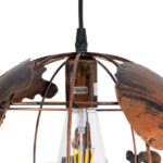 GloboStar® EARTH 01662 Vintage Κρεμαστό Φωτιστικό Φιγούρα Μονόφωτο 1 x E27 IP20 Χάλκινο Μέταλλο - Μ30 x Π30 x Y30cm - Image 8