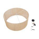 GloboStar® YOTTO 01823 Boho Κρεμαστό Φωτιστικό Καπέλο Τρίφωτο 3 x E27 IP20 Μπεζ Ξύλο - Μ90 x Π90 x Υ40cm - Image 10
