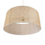 GloboStar® YOTTO 01823 Boho Κρεμαστό Φωτιστικό Καπέλο Τρίφωτο 3 x E27 IP20 Μπεζ Ξύλο - Μ90 x Π90 x Υ40cm - Image 6