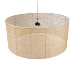 GloboStar® YOTTO 01823 Boho Κρεμαστό Φωτιστικό Καπέλο Τρίφωτο 3 x E27 IP20 Μπεζ Ξύλο - Μ90 x Π90 x Υ40cm - Image 7