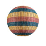 GloboStar® CABALLEROS 02063 Boho Κρεμαστό Φωτιστικό Μπάλα Μονόφωτο 1 x E27 IP20 Πολύχρωμο Ξύλο - Μ70 x Π70 x Υ70cm - Image 2