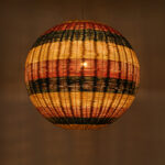GloboStar® CABALLEROS 02063 Boho Κρεμαστό Φωτιστικό Μπάλα Μονόφωτο 1 x E27 IP20 Πολύχρωμο Ξύλο - Μ70 x Π70 x Υ70cm - Image 3