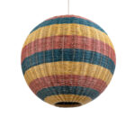 GloboStar® CABALLEROS 02063 Boho Κρεμαστό Φωτιστικό Μπάλα Μονόφωτο 1 x E27 IP20 Πολύχρωμο Ξύλο - Μ70 x Π70 x Υ70cm - Image 6