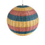 GloboStar® CABALLEROS 02063 Boho Κρεμαστό Φωτιστικό Μπάλα Μονόφωτο 1 x E27 IP20 Πολύχρωμο Ξύλο - Μ70 x Π70 x Υ70cm - Image 7