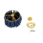 GloboStar® MISSOULA 02085 Boho Κρεμαστό Φωτιστικό Σχοινί Μονόφωτο 1 x E27 IP20 Μπλε & Μαύρο Ύφασμα με Χρυσό Μέταλλο - Μ30 x Π30 x Υ40cm - Image 10