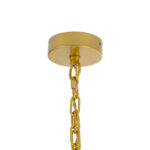 GloboStar® MISSOULA 02085 Boho Κρεμαστό Φωτιστικό Σχοινί Μονόφωτο 1 x E27 IP20 Μπλε & Μαύρο Ύφασμα με Χρυσό Μέταλλο - Μ30 x Π30 x Υ40cm - Image 9