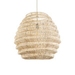 GloboStar® OREGON 02206 Boho Κρεμαστό Φωτιστικό Πλέγμα Μονόφωτο 1 x E27 IP20 Μπεζ Ξύλο - Μ60 x Π60 x Υ56cm - Image 2