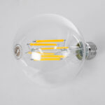 GloboStar® 99088 Λάμπα LED Long Filament E27 G95 Γλόμπος 7W 1470lm 360° AC 220-240V IP20 Φ9.5 x Υ13.8cm Θερμό Λευκό 2700K με Διάφανο Γυαλί - Pro Series 210lm/W - A Ενεργειακή Κλάση - 3 Χρόνια Εγγύηση - Image 3