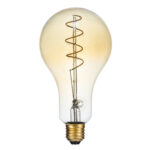 GloboStar® 99164 Λάμπα LED Soft S Spiral Filament E27 PS30 CHERRY Γλόμπος 4W 280lm 360° AC 220-240V IP20 Φ9.5 x Υ13.4cm Ultra Θερμό Λευκό 2200K με Μελί Γυαλί Dimmable - 3 Χρόνια Εγγύηση - Image 2