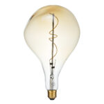 GloboStar® 99175 Λάμπα LED Soft S Spiral Filament E27 R170 ROCK Γλόμπος 4W 280lm 360° AC 220-240V IP20 Φ16.5 x Υ28cm Ultra Θερμό Λευκό 2200K με Μελί Γυαλί Dimmable - 3 Χρόνια Εγγύηση - Image 2