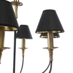 GloboStar® LIMI 01092 Vintage Κρεμαστό Φωτιστικό Καπέλο Πολύφωτο 6 x E14 IP20 Μαύρο & Χρυσό Μέταλλο με Μαύρο Ύφασμα - Μ70 x Π70 x Υ60cm - Image 8
