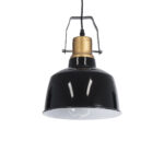 GloboStar® DEVOTA 01235 Vintage Κρεμαστό Φωτιστικό Καμπάνα Μονόφωτο 1 x E27 IP20 Μαύρο & Χρυσό Μέταλλο - Μ22 x Π22 x Υ30cm - Image 2