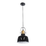 GloboStar® DEVOTA 01235 Vintage Κρεμαστό Φωτιστικό Καμπάνα Μονόφωτο 1 x E27 IP20 Μαύρο & Χρυσό Μέταλλο - Μ22 x Π22 x Υ30cm - Image 4