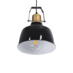 GloboStar® DEVOTA 01235 Vintage Κρεμαστό Φωτιστικό Καμπάνα Μονόφωτο 1 x E27 IP20 Μαύρο & Χρυσό Μέταλλο - Μ22 x Π22 x Υ30cm - Image 6
