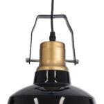 GloboStar® DEVOTA 01235 Vintage Κρεμαστό Φωτιστικό Καμπάνα Μονόφωτο 1 x E27 IP20 Μαύρο & Χρυσό Μέταλλο - Μ22 x Π22 x Υ30cm - Image 8